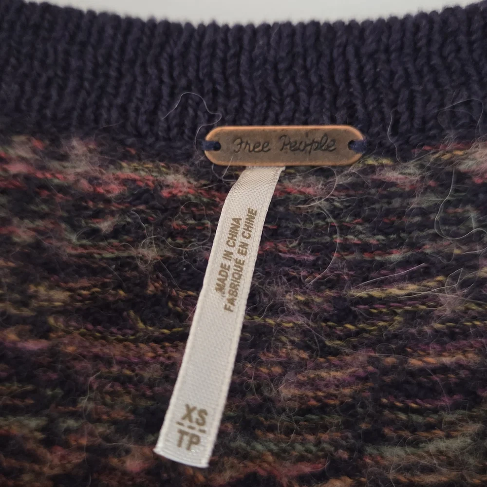 Free People Women's Sweater Tunic Cotton Rayon Wool Size XS Dress